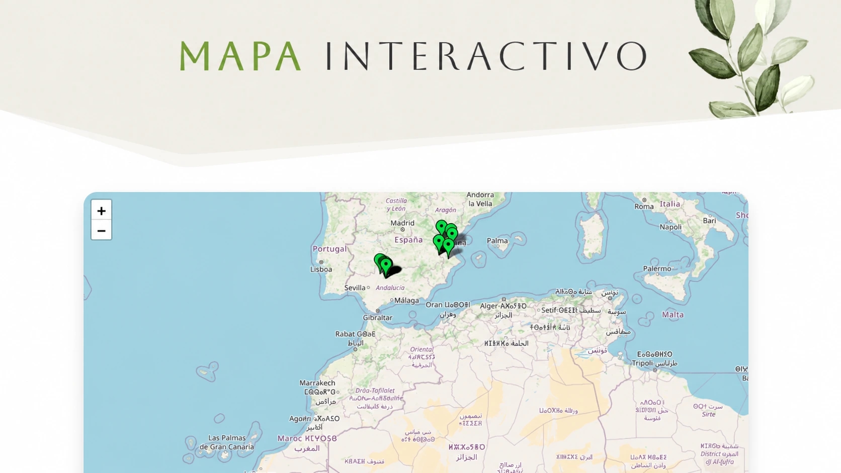Mapa interactivo de ConCiencia Forestal ampliado sobre España
