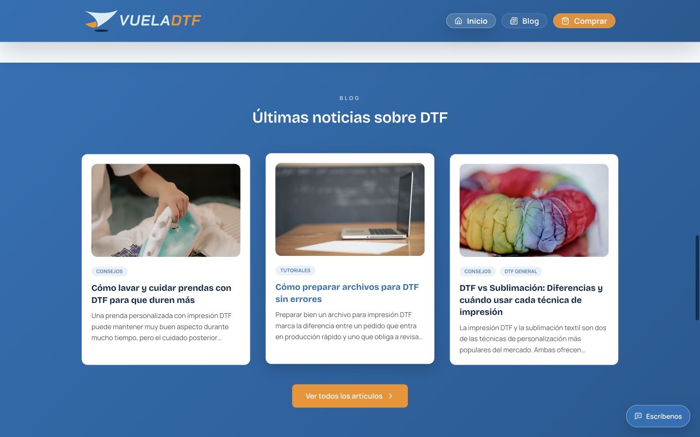 Área editorial y contenidos de Vuela DTF